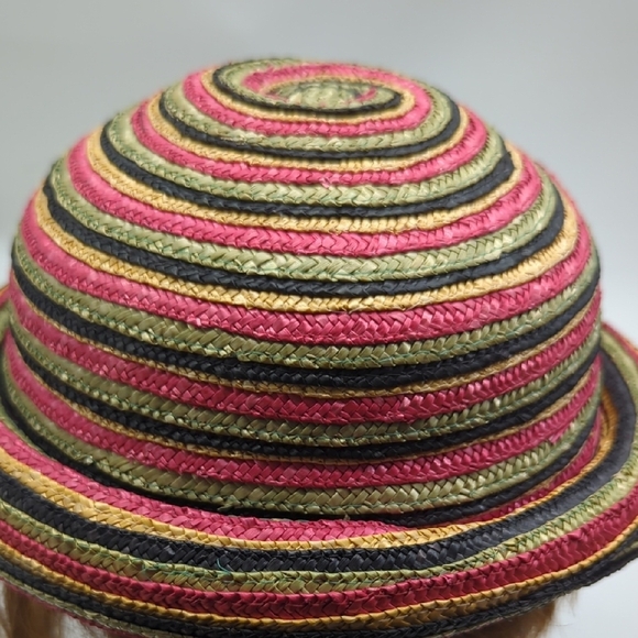 Striped Multicolor Woven Hat - Picture 4 of 6